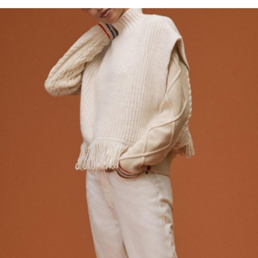 Anthropologie Fringed Sweater Vest - Picture 4 of 7